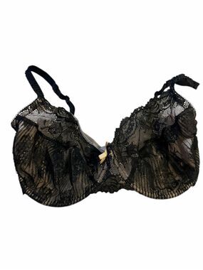 ELLE MACPHERSON INTIMATES Black Floral Lace Unlined Underwire Bra 34G
